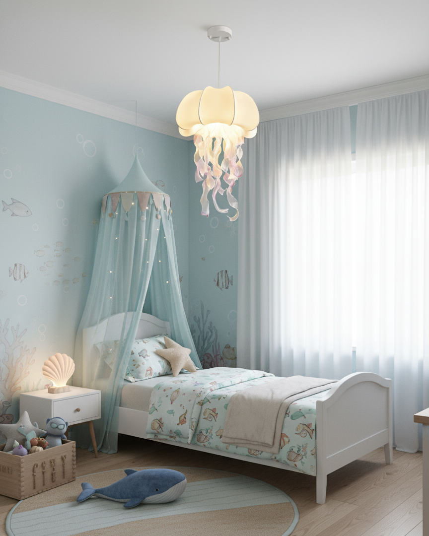 Lámpara colgante de tela Medusa 