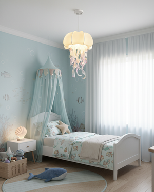 Lámpara colgante de tela Medusa 