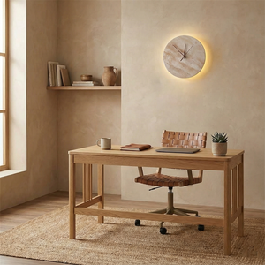 Kiera Travertine Clock Wall Lamp