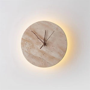 Kiera Travertine Clock Wall Lamp