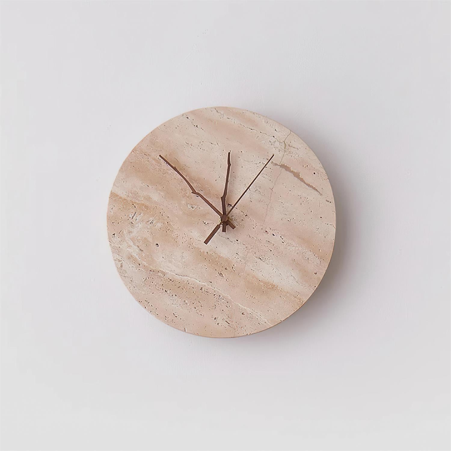 Kiera Travertine Clock Wall Lamp