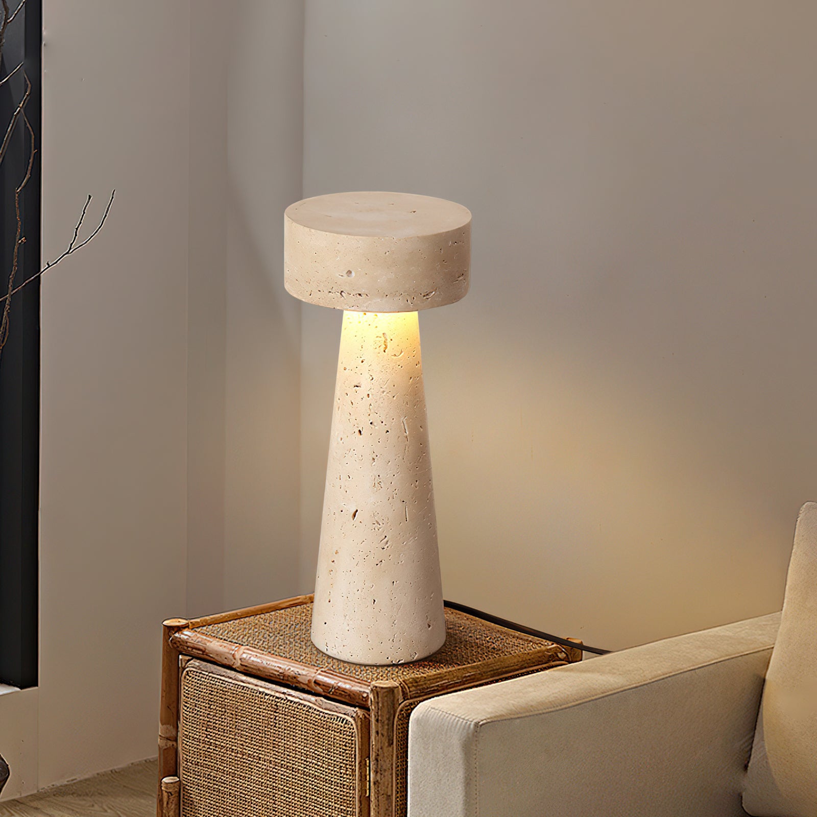 Kiwa Travertine Table Lamp