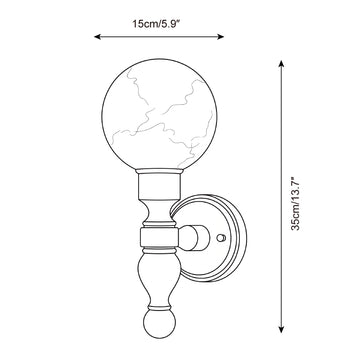 Aplique de Pared Kuli de Alabastro — Planos de dimensiones 1