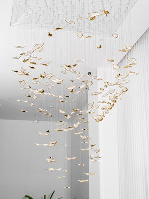 Leaf Twisted Sculptural Customize Chandelier