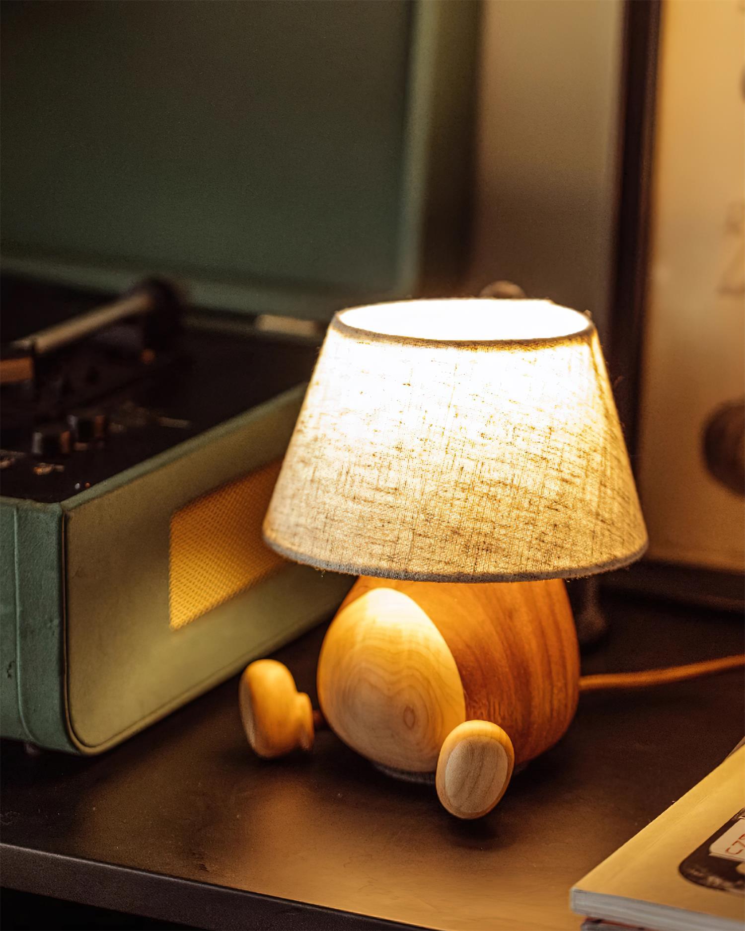 Little Monkey Wood Table Lamp