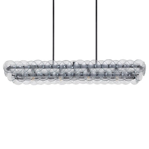 Pressed Glass Disc Linear Chandelier
