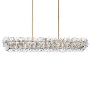 Pressed Glass Disc Linear Chandelier