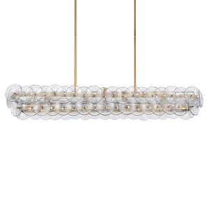 Pressed Glass Disc Linear Chandelier