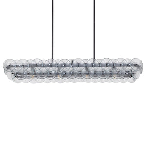 Pressed Glass Disc Linear Chandelier