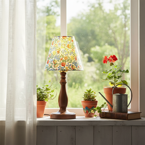 Tischlampe „Lottie“ mit Blumenmotiv