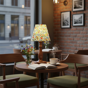 Tischlampe „Lottie“ mit Blumenmotiv