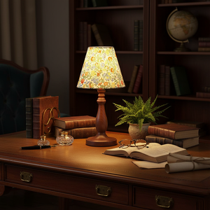 Tischlampe „Lottie“ mit Blumenmotiv