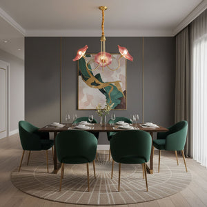 Lotus Leaf Glass Chandelier