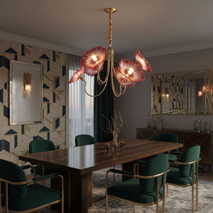 Lotus Leaf Glass Chandelier