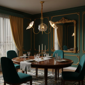 Lotus Leaf Glass Chandelier