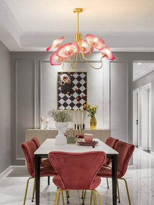 Lotus Leaf Glass Chandelier