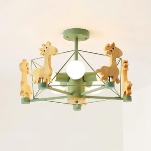Lovely Deer Wooden Chandelier