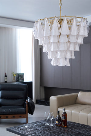Lunara White Glass Chandelier