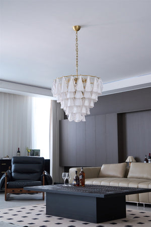Lunara White Glass Chandelier