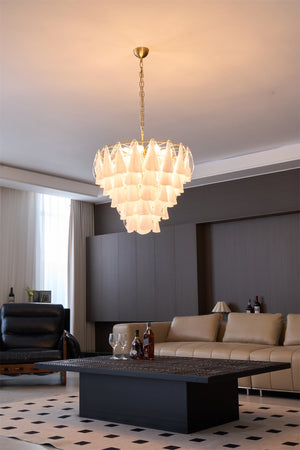 Lunara White Glass Chandelier