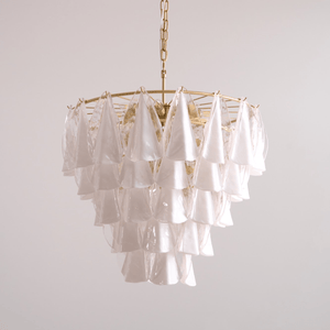 Lunara White Glass Chandelier