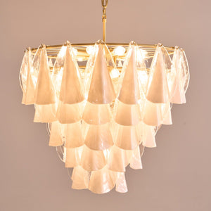 Lunara White Glass Chandelier