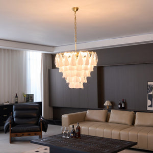 Lunara White Glass Chandelier