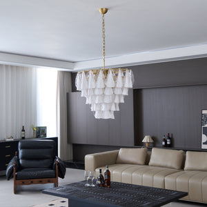 Lunara White Glass Chandelier