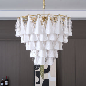 Lunara White Glass Chandelier