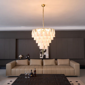 Lunara White Glass Chandelier