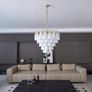Lunara White Glass Chandelier