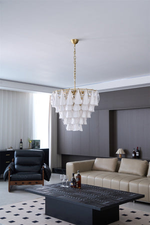 Lunara White Glass Chandelier