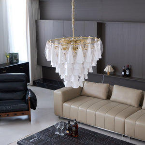 Lunara White Glass Chandelier