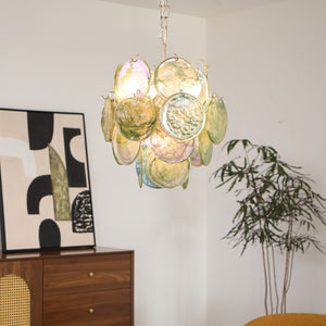 Lunaria Disc Glass Chandelier