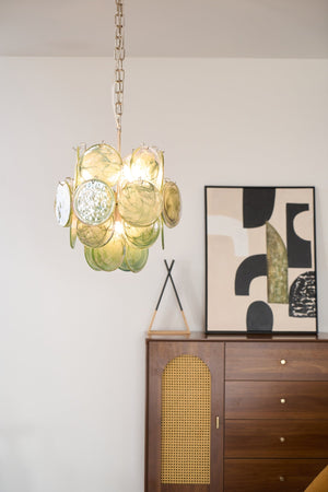 Lunaria Disc Glass Chandelier