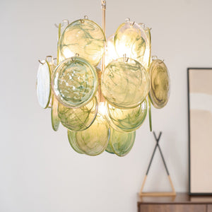 Lunaria Disc Glass Chandelier