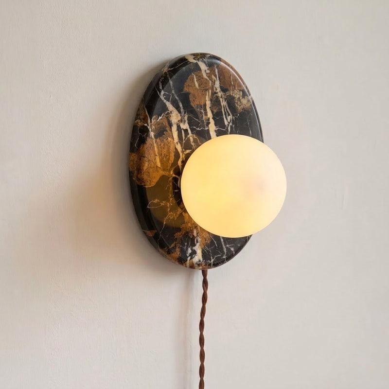 Marovyn Plug In Marble Wall Sconce
