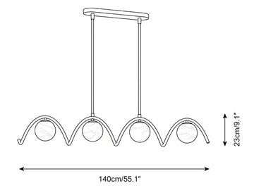 Lustre Marvion en Albâtre — Plans de dimensions 1
