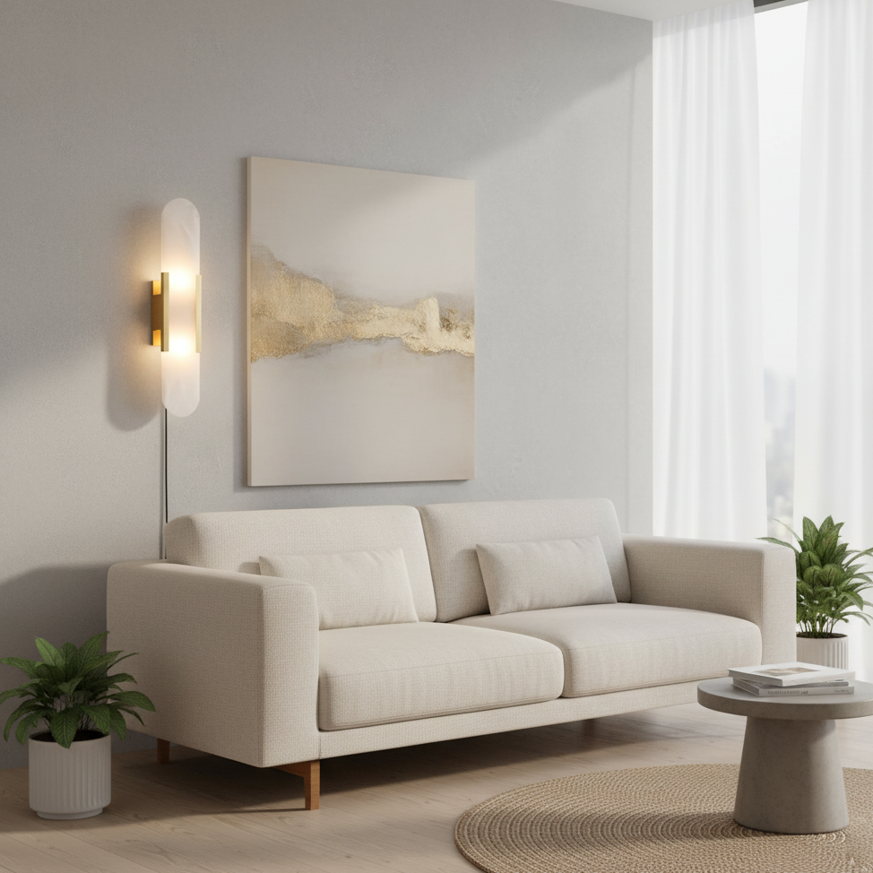 Lámpara de pared enchufable alargada Melange