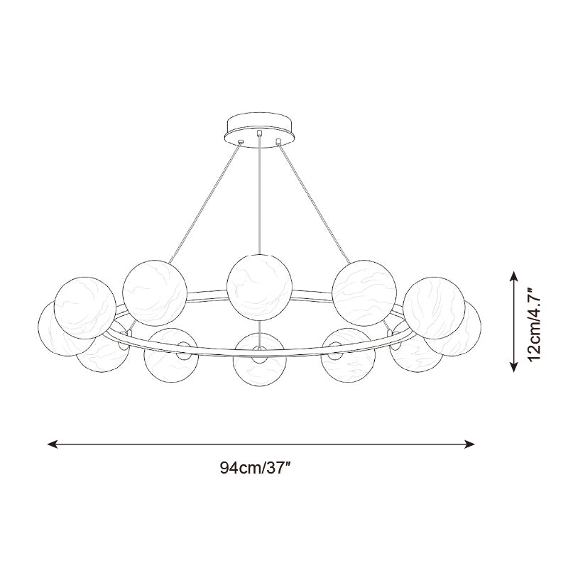 Lustre Meravon en Albâtre — Plans de dimensions 3