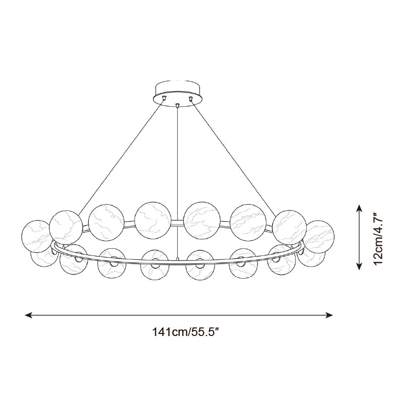 Lustre Meravon en Albâtre — Plans de dimensions 4