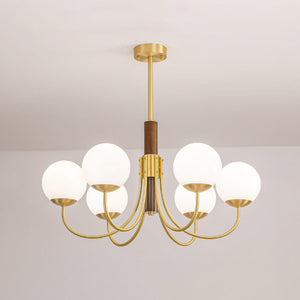 Midas Touch Walnut Sphere Chandelier