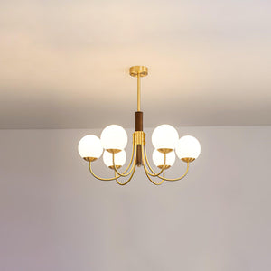 Midas Touch Walnut Sphere Chandelier