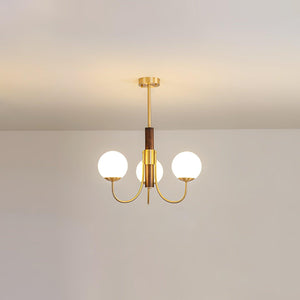 Midas Touch Walnut Sphere Chandelier