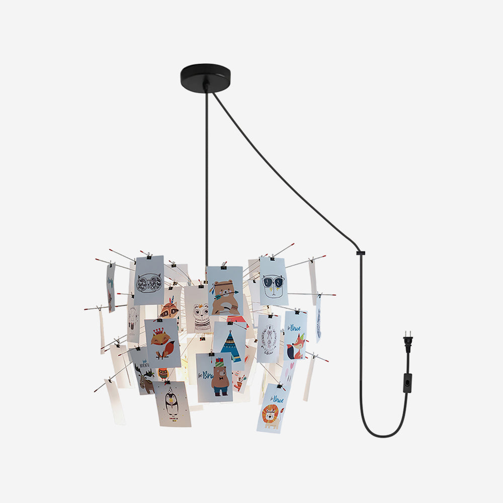Mina Paper Plug In Chandelier
