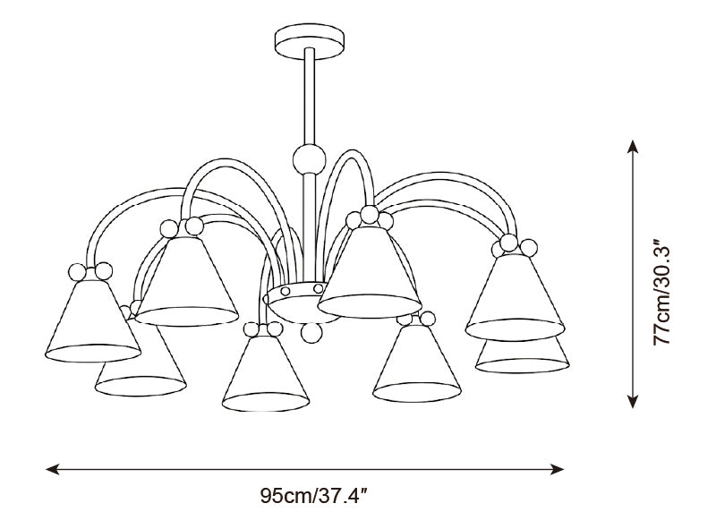 Mirello Chandelier — Dimension drawings 2