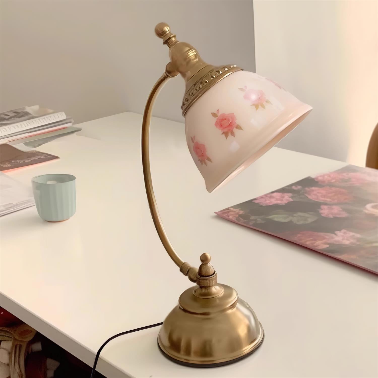 Lámpara de mesa floral Mishya