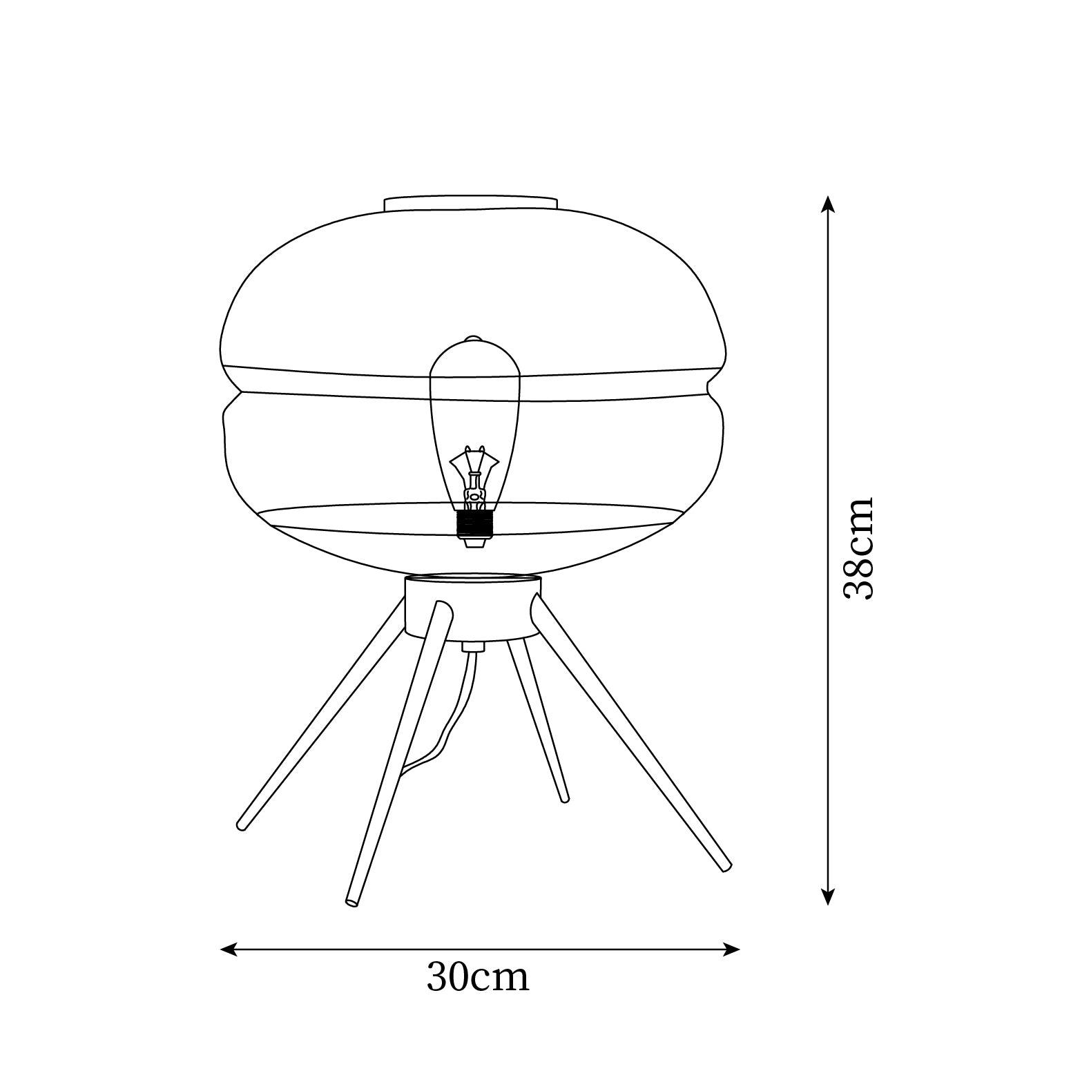 Moda Table Lamp 11.8″- 14.9″ - Docos