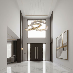Modern Crystal Double C Chandelier