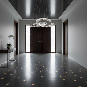 Modern Crystal Double C Chandelier